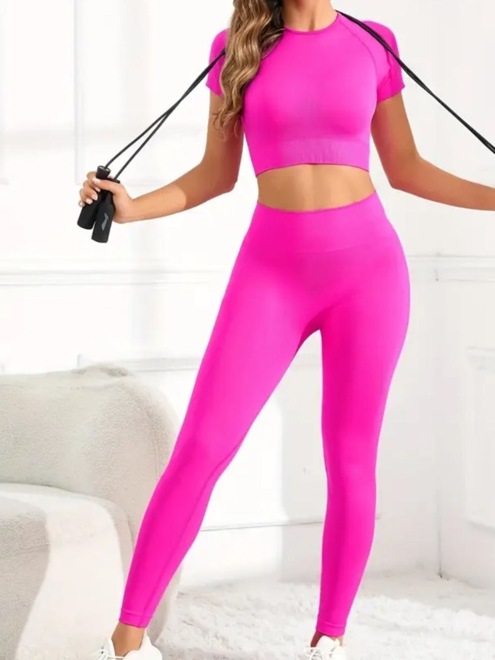 Hot Pink XL Activewear Set Seamless leggings Work Out Gear